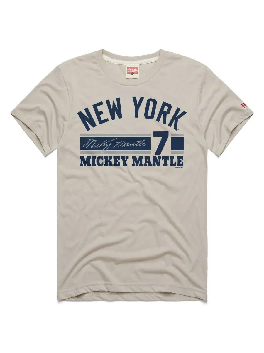 Футболка с принтом Mickey Mantle New York Yankees Signature Name & Number Homage