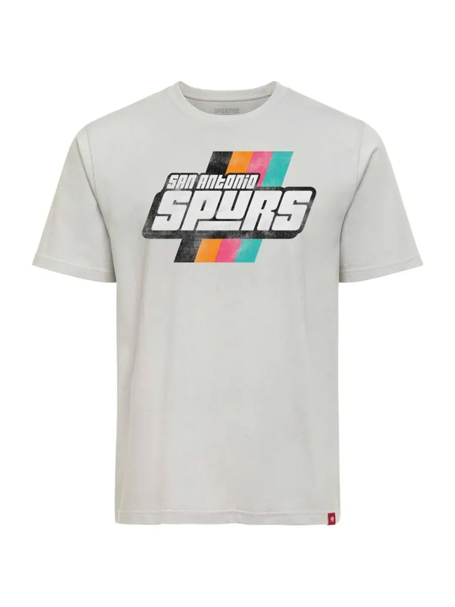 Футболка Sportiqe с принтом San Antonio Spurs — изображение 2 из 3, серебряный