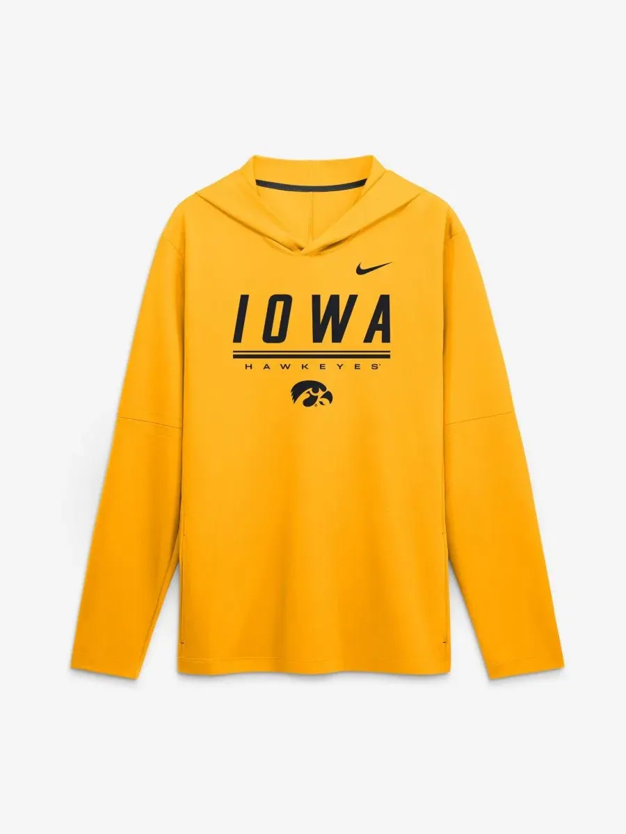 Футболка с капюшоном и длинным рукавом с принтом Iowa Hawkeyes 2026 Sideline Lightweight Dri-FIT