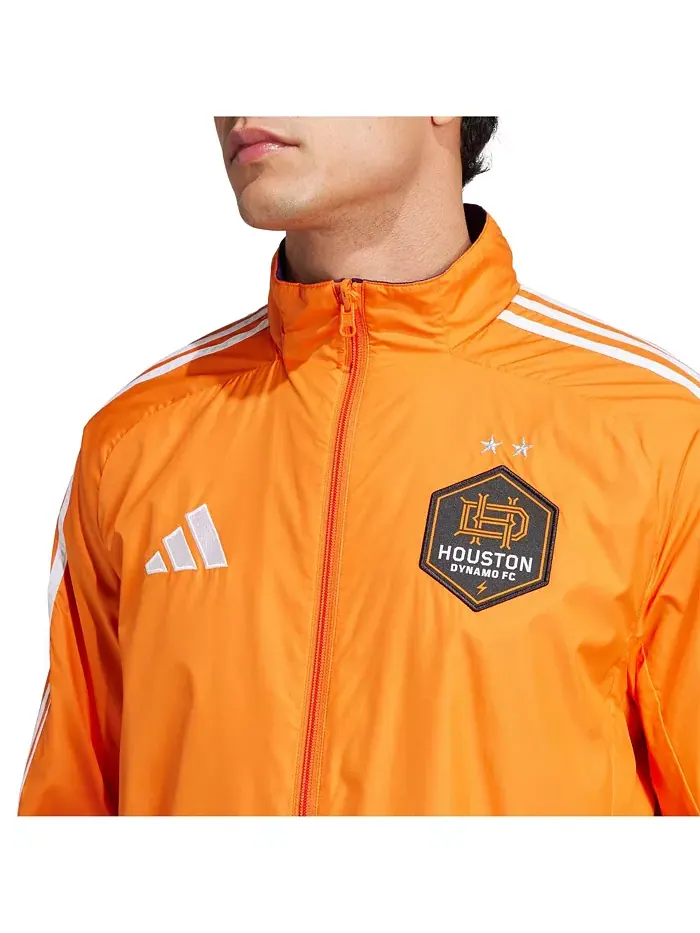 Мужская оранжево-фиолетовая реверсивная куртка на молнии Houston Dynamo FC 2025 Anthem adidas — изображение 4 из 4