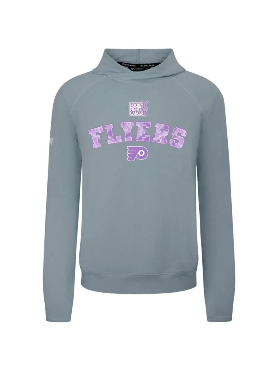 Худи-толстовка с принтом Philadelphia Flyers Hockey Fights Cancer Mandate Tri-Blend LevelWear