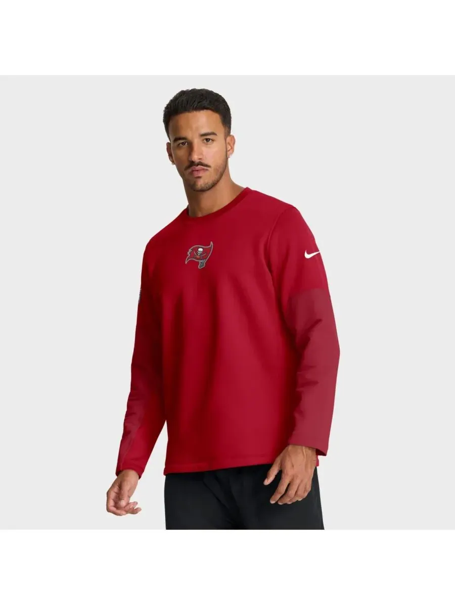 Nike Мужская красная футболка с длинным рукавом Tampa Bay Buccaneers Sideline Coach Therma-FIT