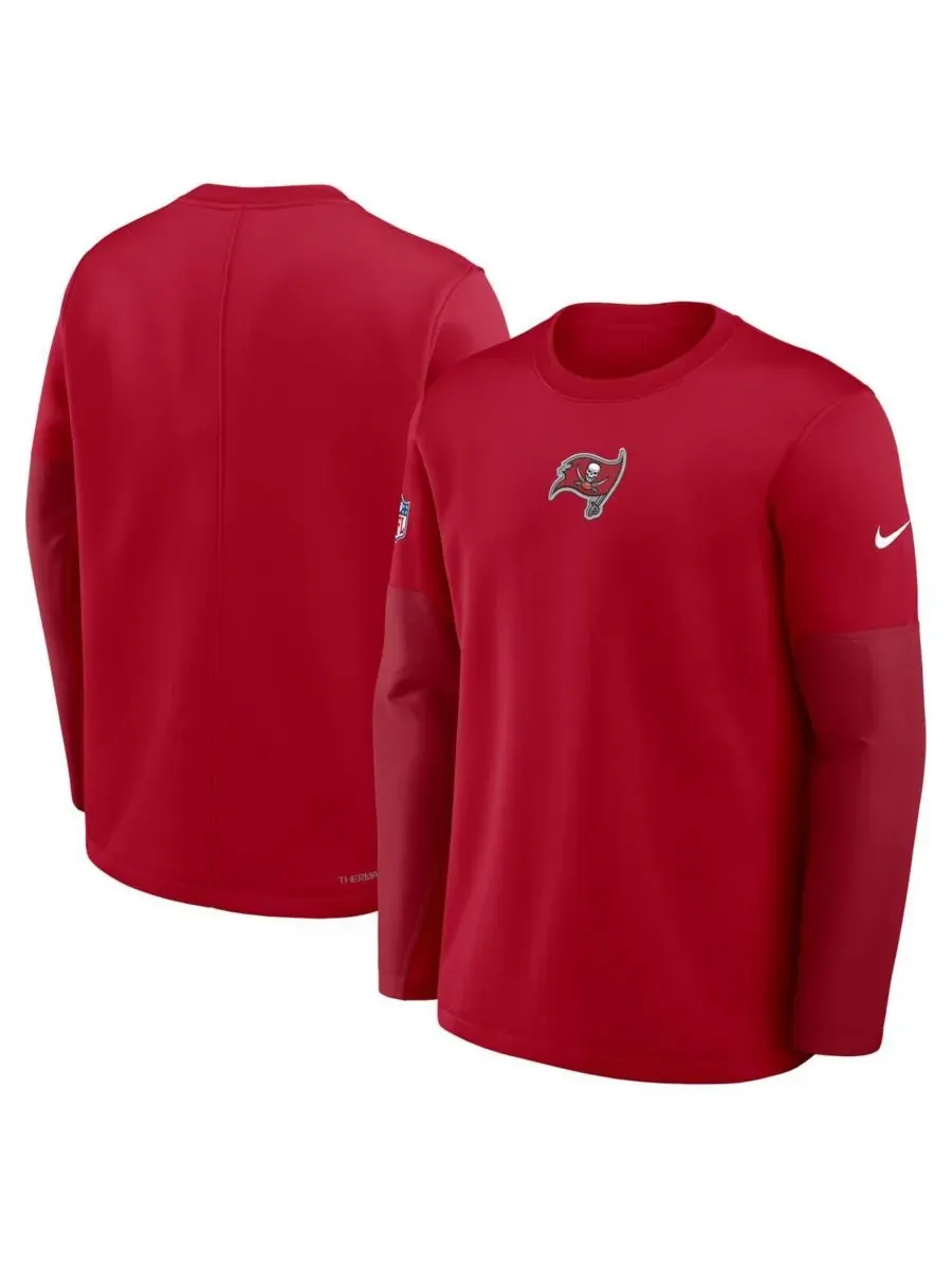 Nike Мужская красная футболка с длинным рукавом Tampa Bay Buccaneers Sideline Coach Therma-FIT — изображение 4 из 5, красный