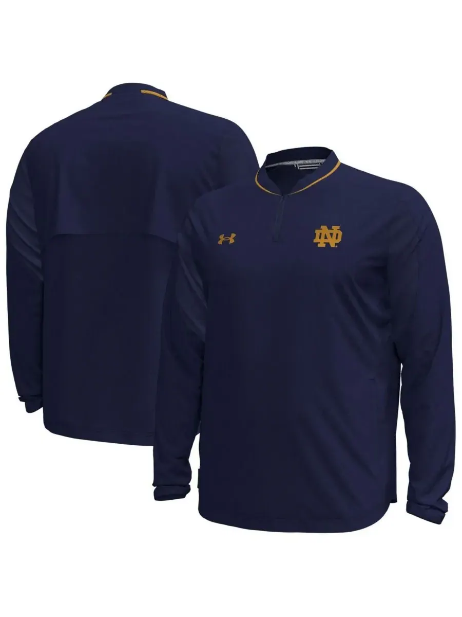 Under Armour Мужская темно-синяя куртка с длинными рукавами и застежкой-молнией на четверть длины