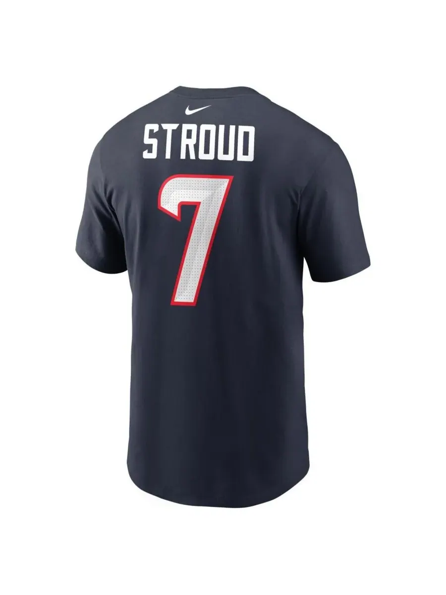 Nike Мужская красная футболка CJ Stroud с именем и номером игрока команды Houston Texans — изображение 3 из 3, темно-синий