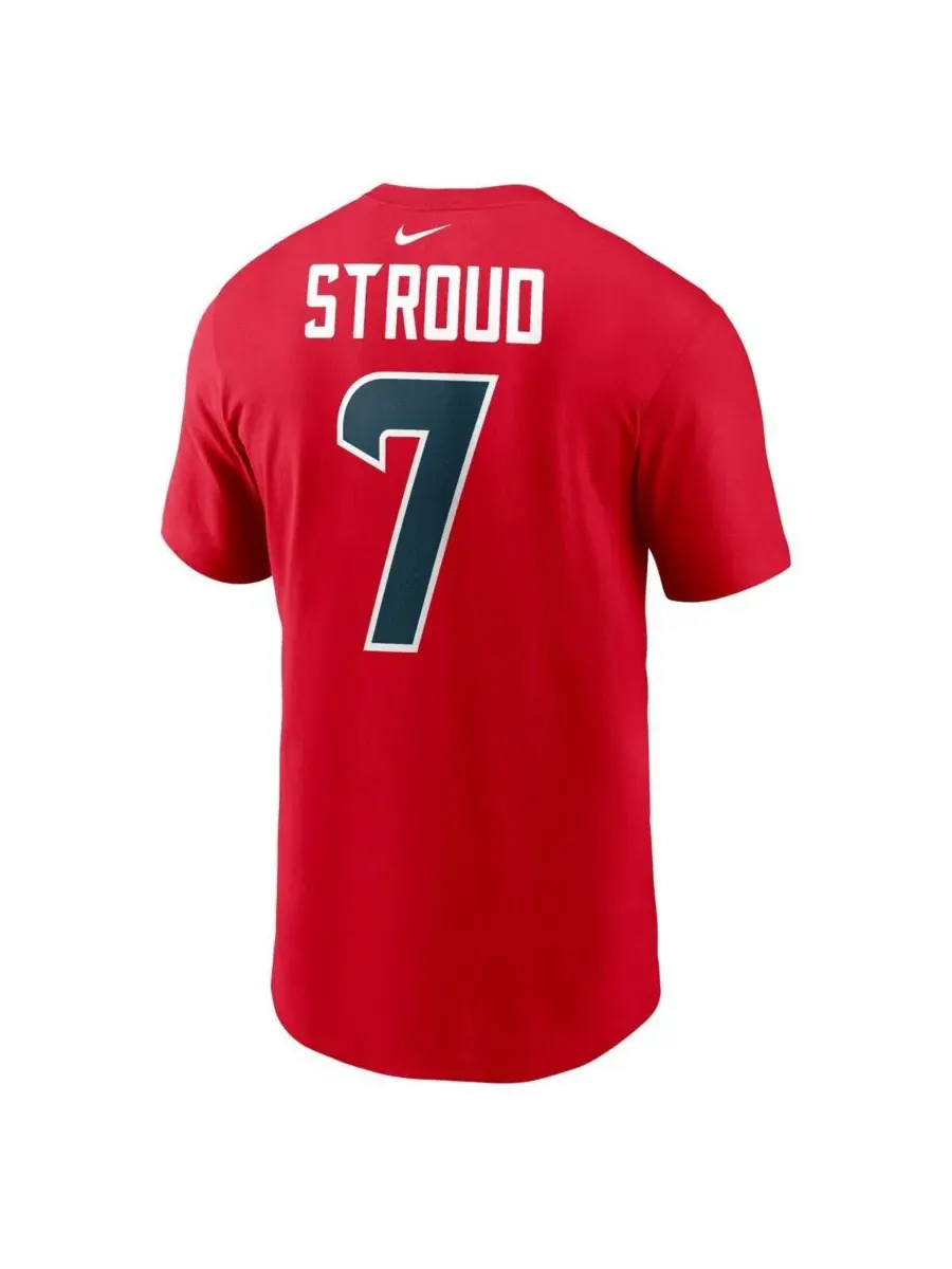 Nike Мужская красная футболка CJ Stroud с именем и номером игрока команды Houston Texans — изображение 3 из 5, красный