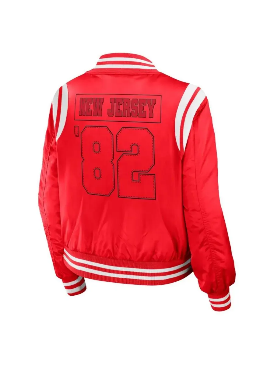 WEAR by Erin Andrews Женская красная куртка-бомбер на молнии с символикой команды New Jersey Devils — изображение 2 из 3