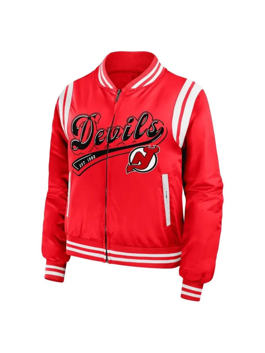 WEAR by Erin Andrews Женская красная куртка-бомбер на молнии с символикой команды New Jersey Devils — изображение 3 из 3