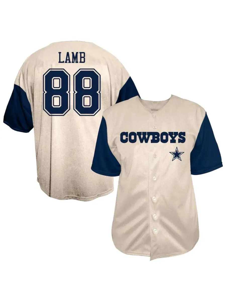 Футболка с принтом CeeDee Lamb Cream Dallas Cowboys Big & Tall Fanatics