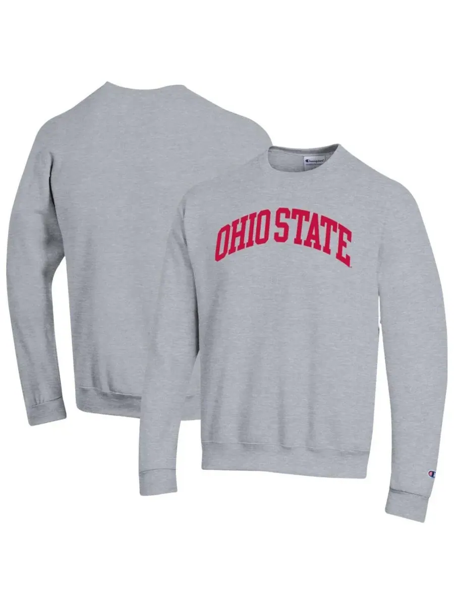 Champion Мужская толстовка из флиса серого цвета с логотипом Ohio State Buckeyes Basic Arch
