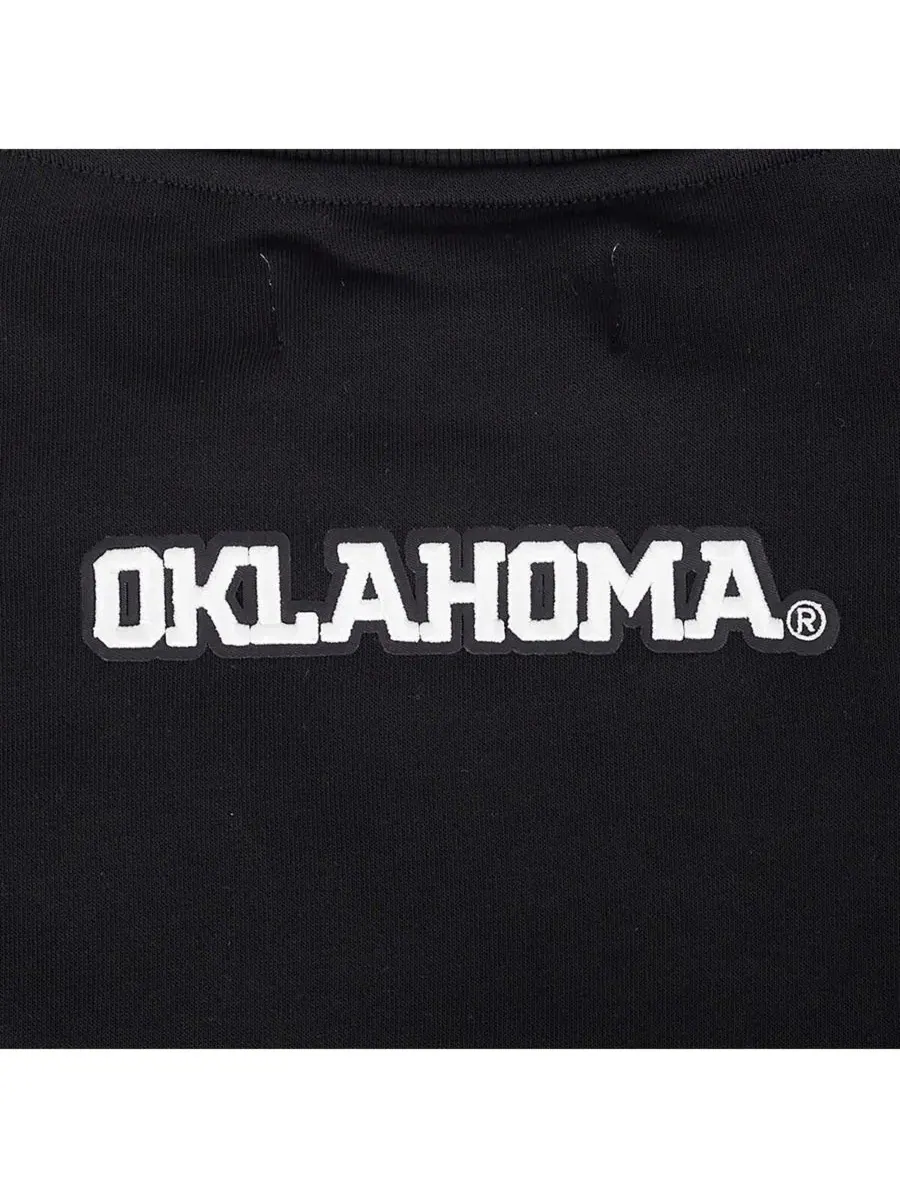 Pro Standard Женская черная укороченная толстовка Oklahoma Sooners — изображение 2 из 5, черный