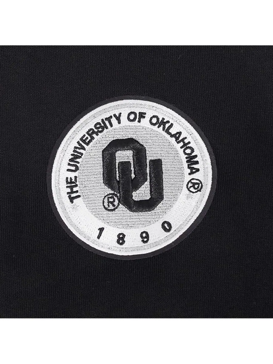 Pro Standard Женская черная укороченная толстовка Oklahoma Sooners — изображение 3 из 5, черный