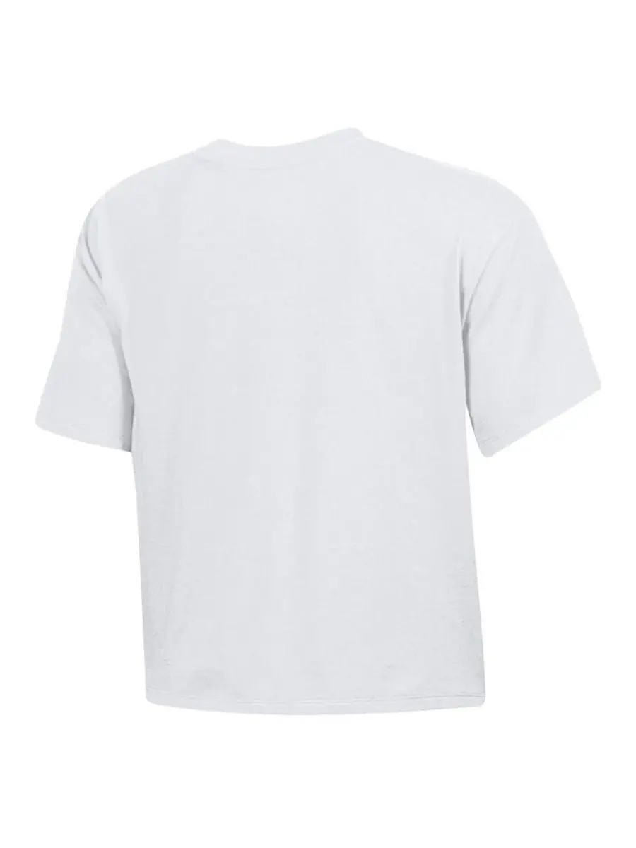 Under Armour Женская белая футболка укороченная свободного кроя Midshipmen Essentials Icon — изображение 2 из 3, белый