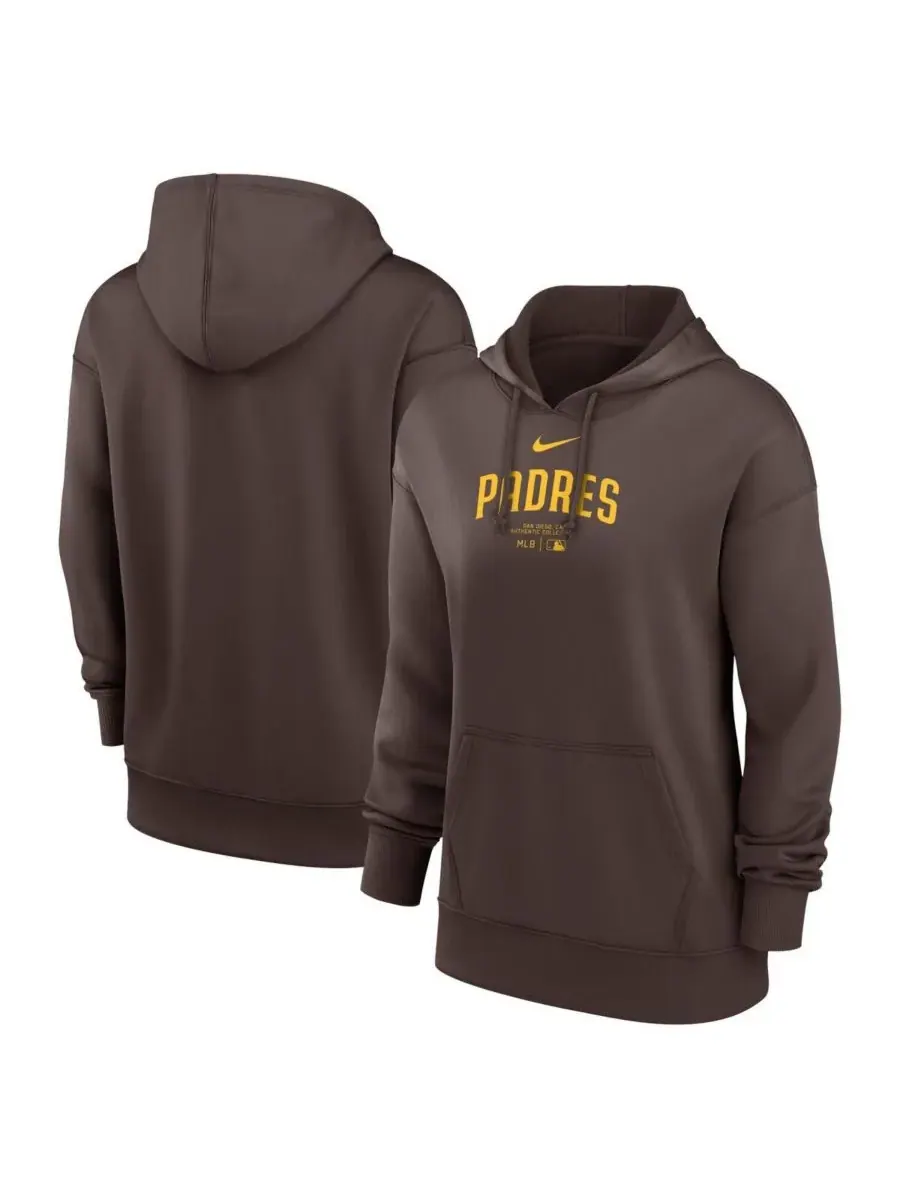 Nike Женская коричневая толстовка с капюшоном San Diego Padres Authentic Collection Performance