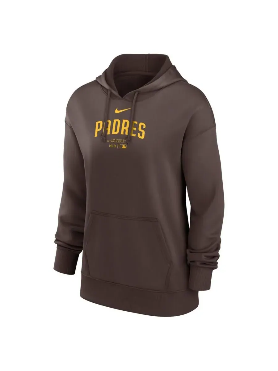 Nike Женская коричневая толстовка с капюшоном San Diego Padres Authentic Collection Performance — изображение 2 из 3