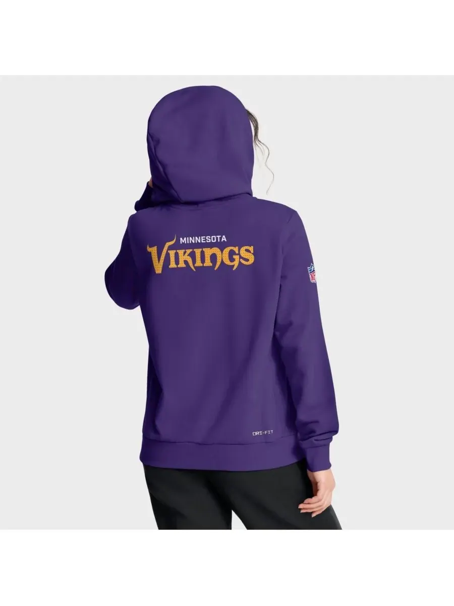 Nike Женская фиолетовая толстовка Minnesota Vikings Sideline Standard Issue Initial Home Dri-FIT — изображение 2 из 4