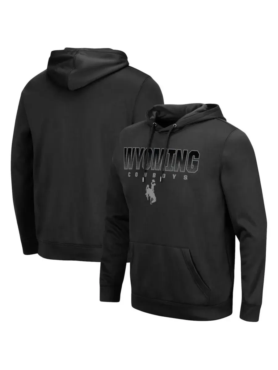 Colosseum Мужская черная толстовка с капюшоном Wyoming Cowboys Blackout 3.0