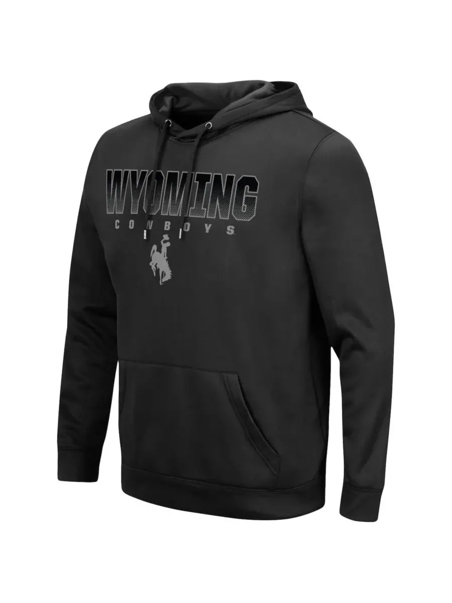 Colosseum Мужская черная толстовка с капюшоном Wyoming Cowboys Blackout 3.0 — изображение 3 из 4, черный