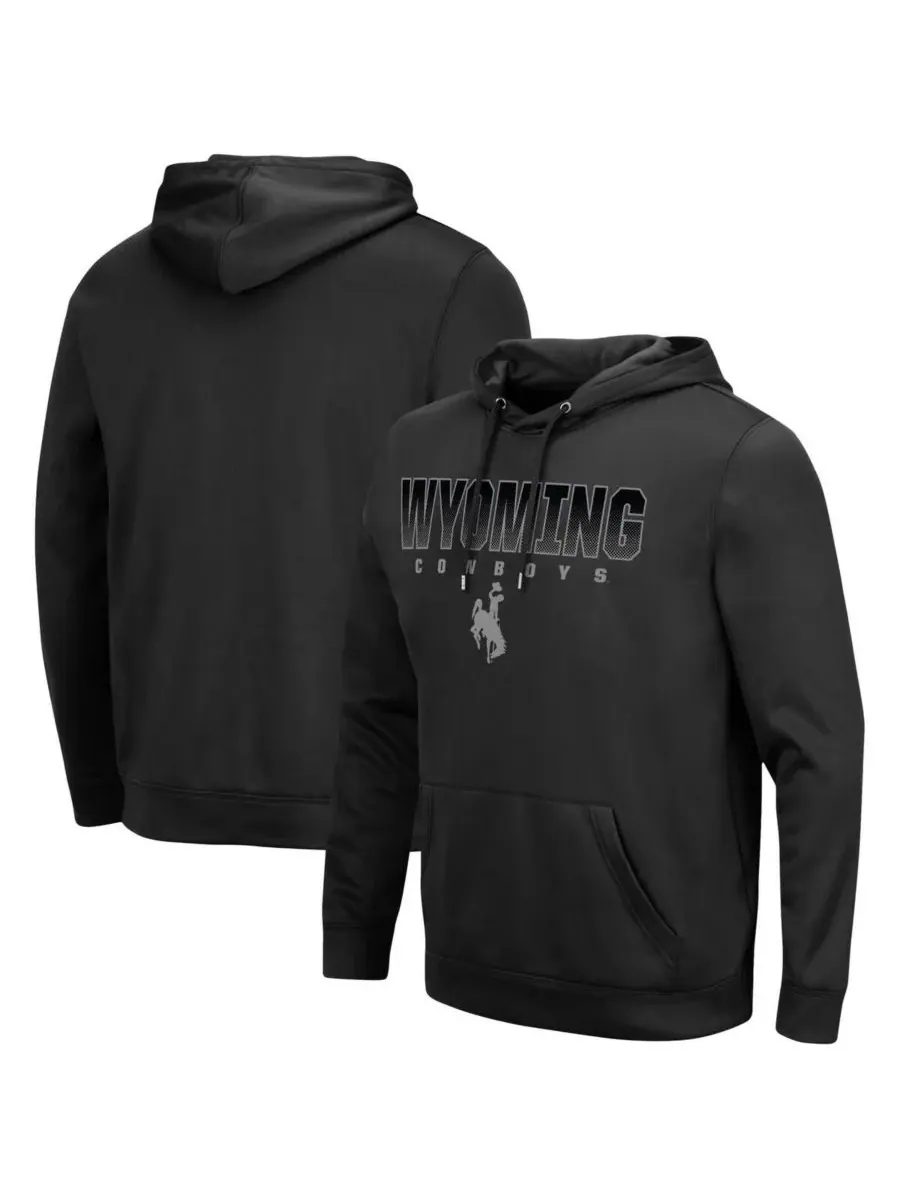 Colosseum Мужская черная толстовка с капюшоном Wyoming Cowboys Blackout 3.0 — изображение 4 из 4, черный