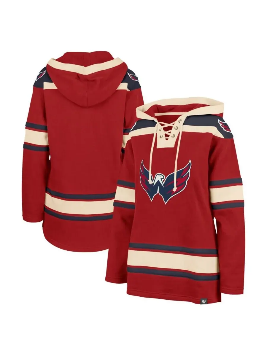 '47 Brand Женская красная толстовка с капюшоном Washington Capitals Superior Lacer Pullover Hoodie