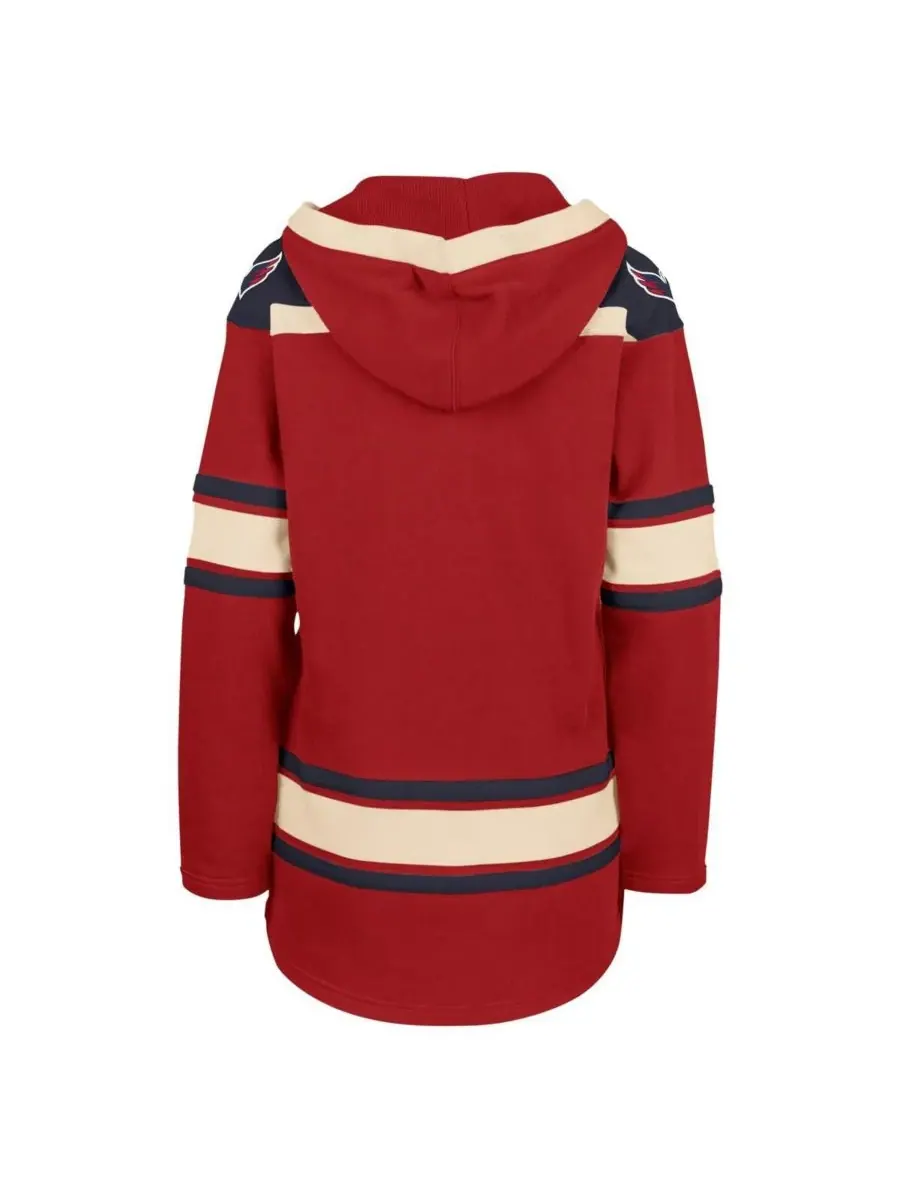 '47 Brand Женская красная толстовка с капюшоном Washington Capitals Superior Lacer Pullover Hoodie — изображение 2 из 3
