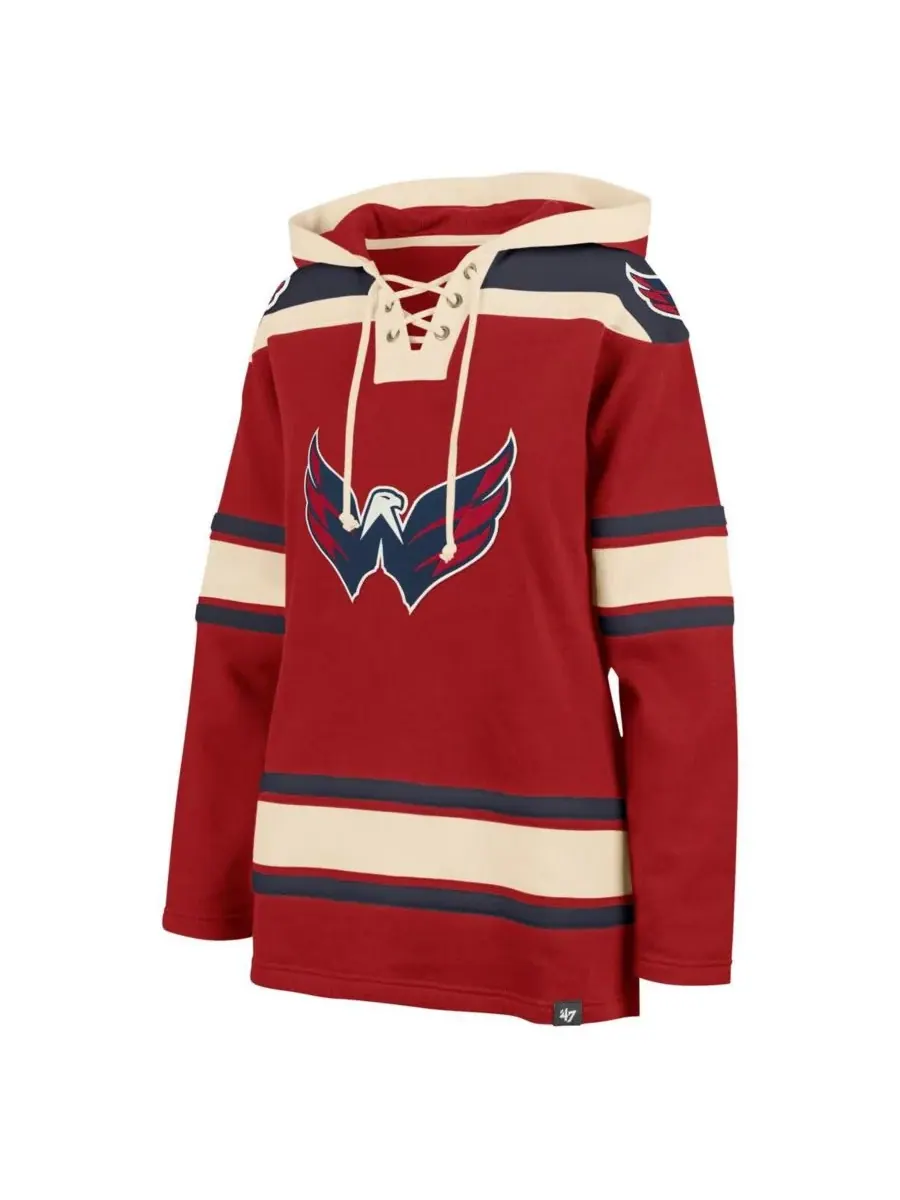 '47 Brand Женская красная толстовка с капюшоном Washington Capitals Superior Lacer Pullover Hoodie — изображение 3 из 3