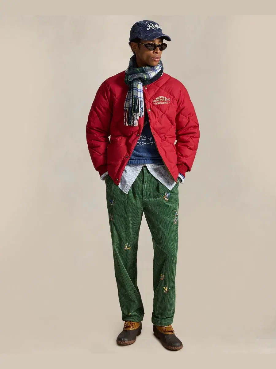 Стеганая куртка с вышивкой Polo Sportsman Polo Ralph Lauren, Sweet Tomato — изображение 2 из 6