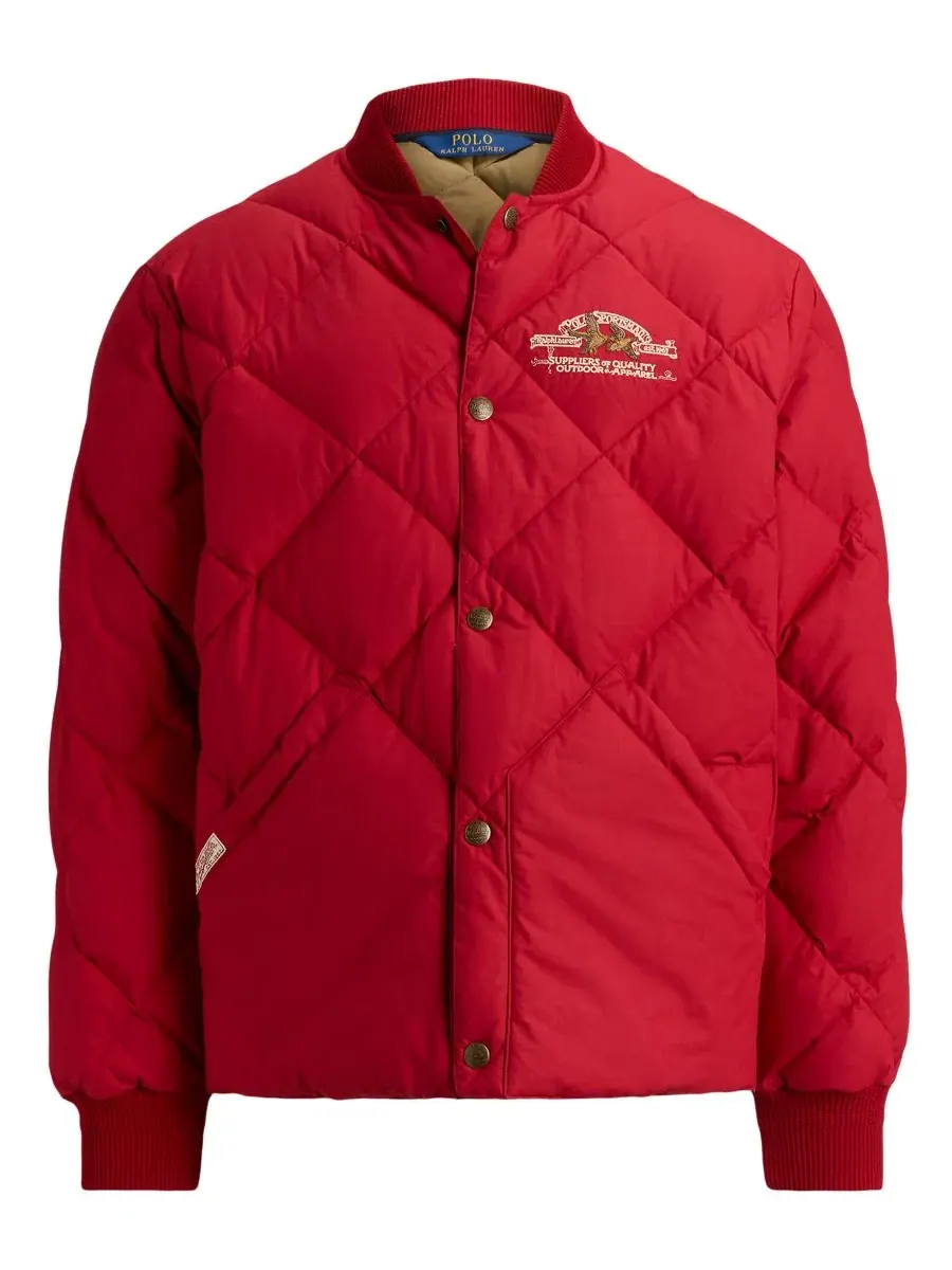 Стеганая куртка с вышивкой Polo Sportsman Polo Ralph Lauren, Sweet Tomato — изображение 5 из 6