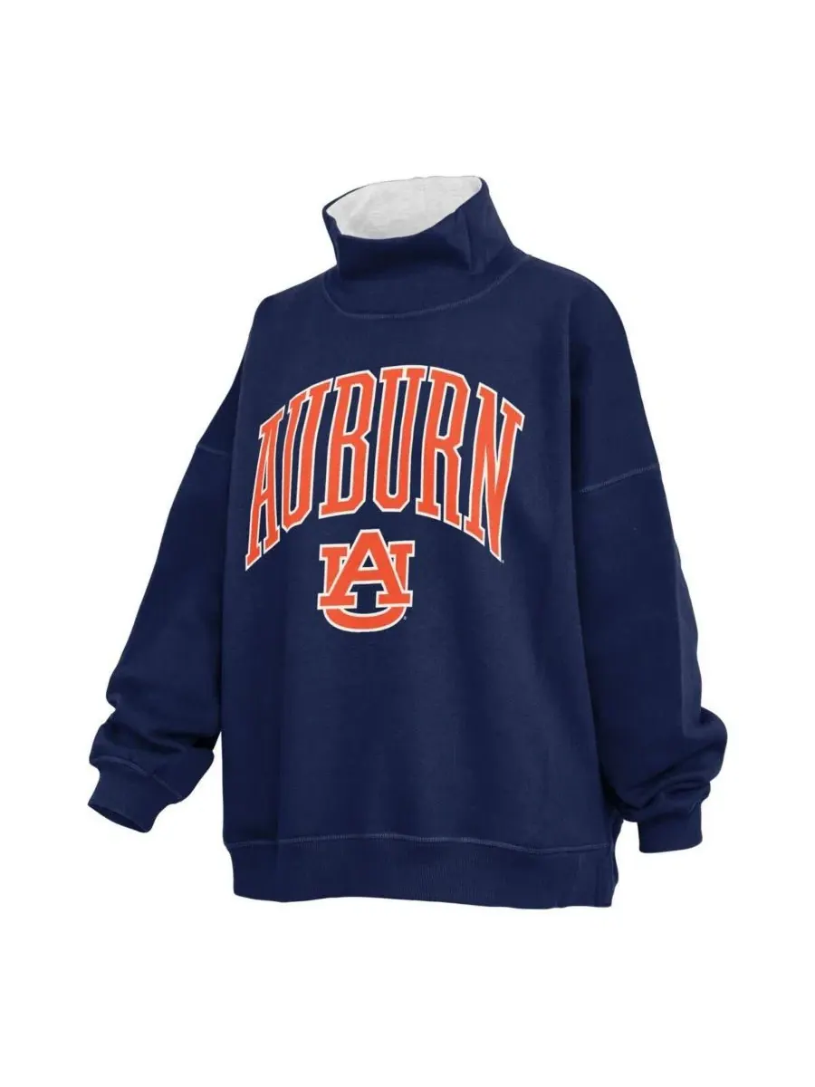 Свитшот оверсайз с высоким воротником Auburn Tigers Oversized Mock Neck Sweatshirt Pressbox — изображение 2 из 3, темно-синий