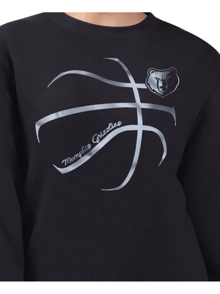 Женский свитшот из футера с металлическим принтом Memphis Grizzlies Basketball Sketch G-III 4Her by — изображение 3 из 3
