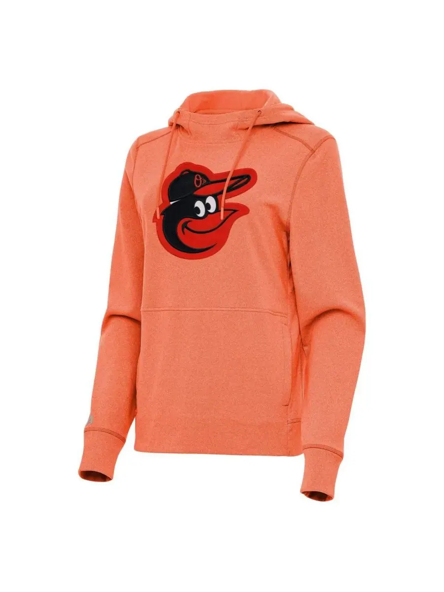 Antigua Женская толстовка с капюшоном Baltimore Orioles Justice цвета меланж оранжевого