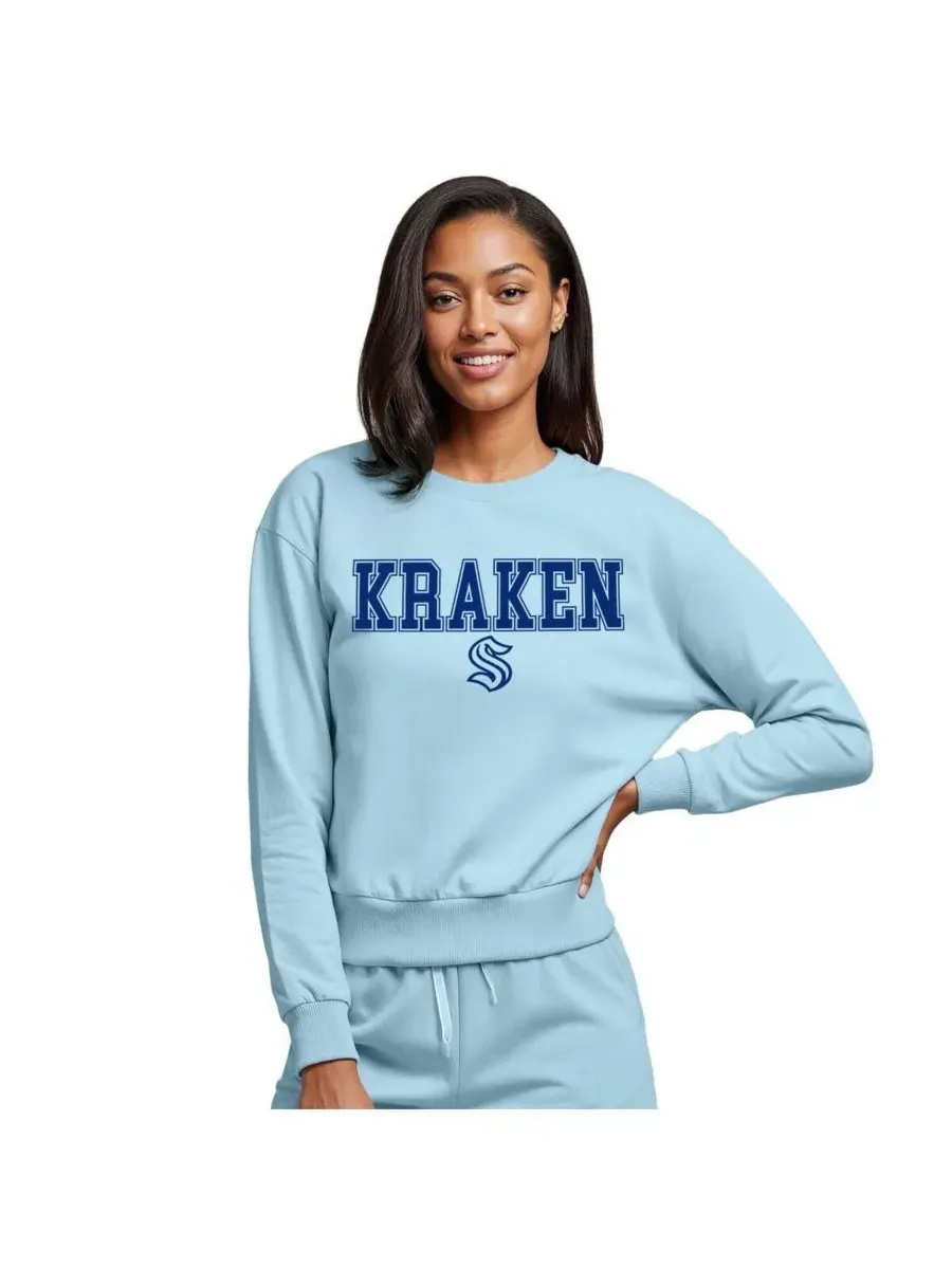 Concepts Sport Женская светло-голубая толстовка Seattle Kraken в тон ткани