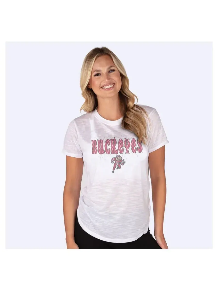 Concepts Sport Женская белая легкая трикотажная блузка Ohio State Buckeyes Fireworks Infuse