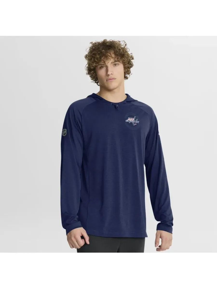 Fanatics Мужская темно-синяя толстовка с рукавами реглан Washington Capitals Authentic Pro Rink