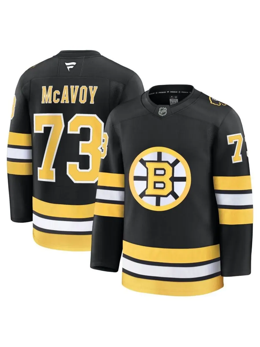Fanatics Мужская черная домашняя футболка премиум-класса Чарли МакЭвоя, игрока команды «Бостон