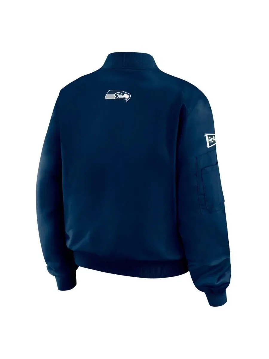 Женская куртка-бомбер с принтом Seattle Seahawks WEAR by Erin Andrews — изображение 3 из 4, темно-синий