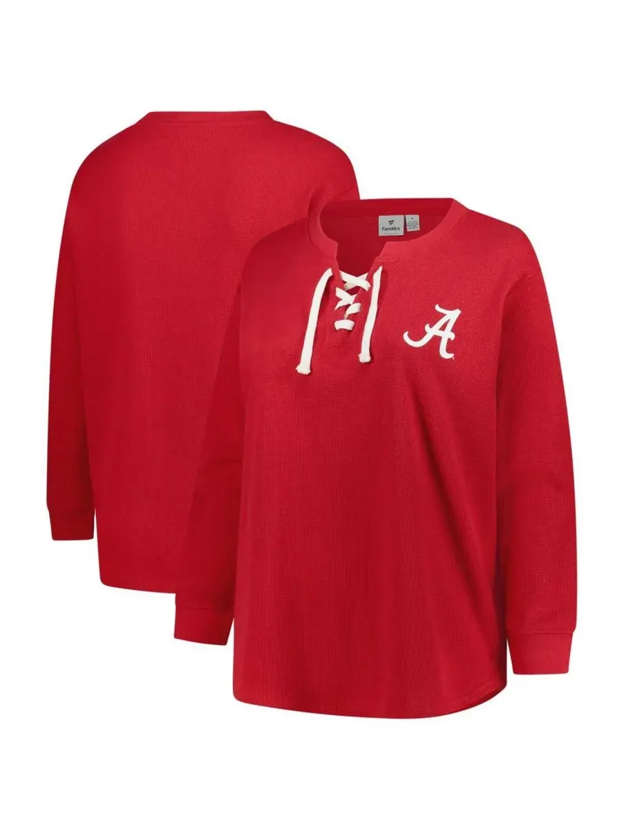 Fanatics Женская футболка с длинными рукавами большого размера Crimson Alabama Crimson Tide из