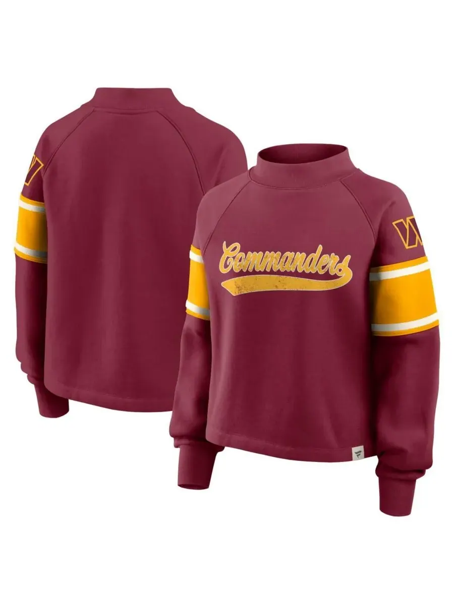Fanatics Женская бордовая толстовка с высоким воротником Washington Commanders Oversized Hometown