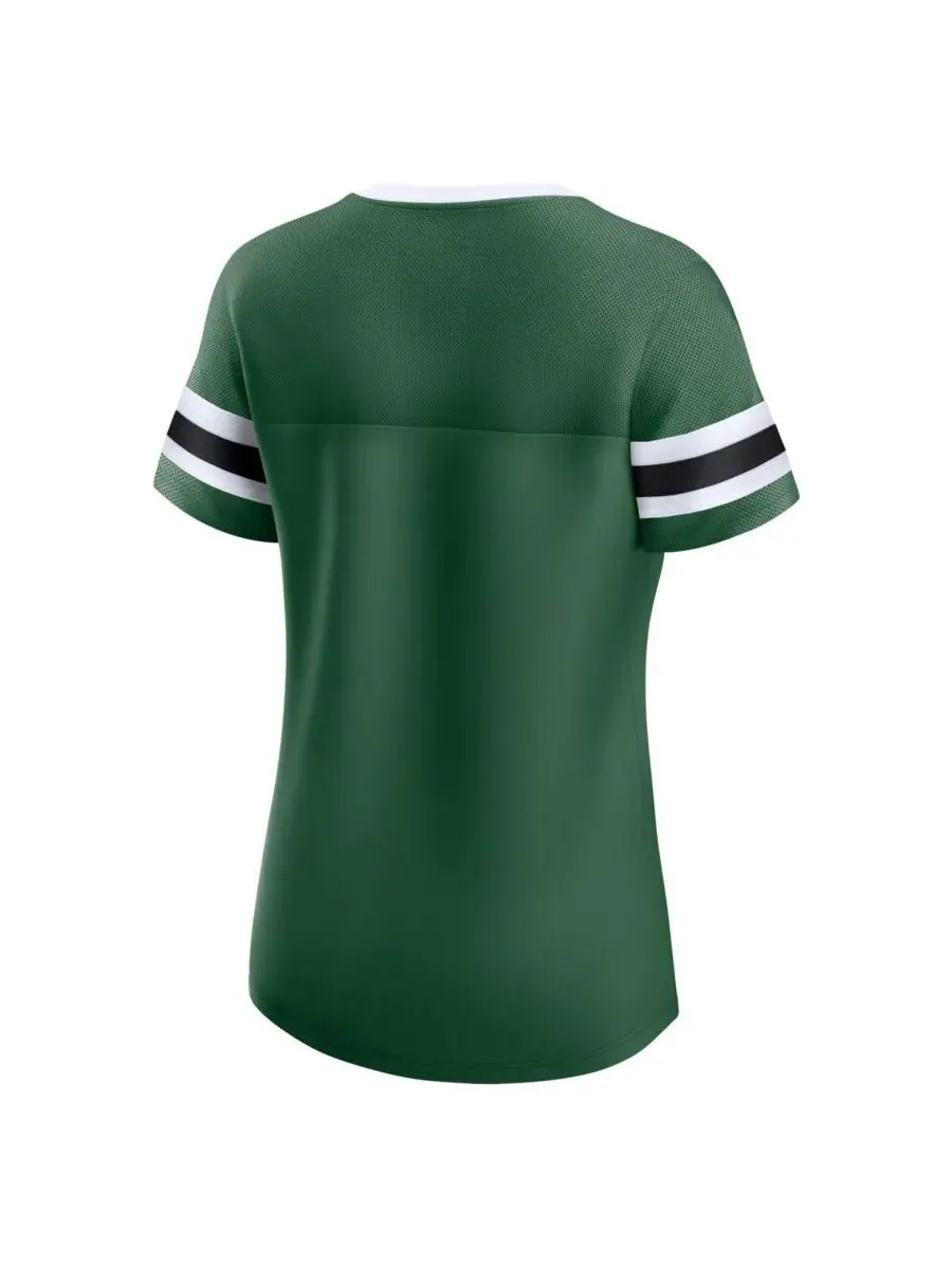 Fanatics Женская зеленая футболка New York Jets Original State на шнуровке — изображение 2 из 3, зеленый