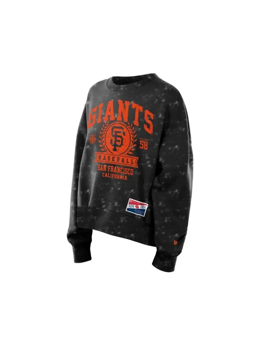 Свитшот оверсайз винтажный с принтом San Francisco Giants New Era — изображение 2 из 4, черный