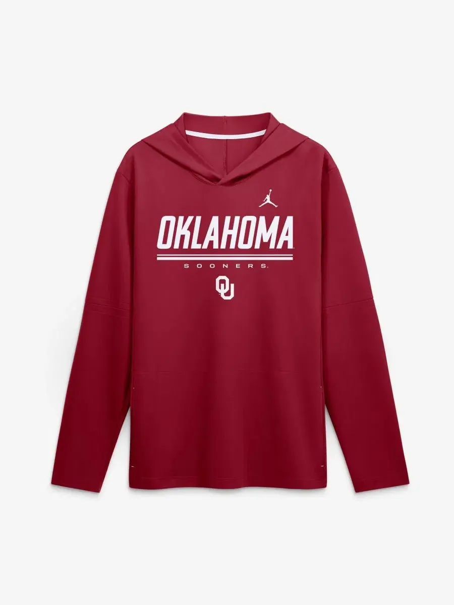 Лонгслив с капюшоном Oklahoma Sooners 2026 Sideline Lightweight Jordan