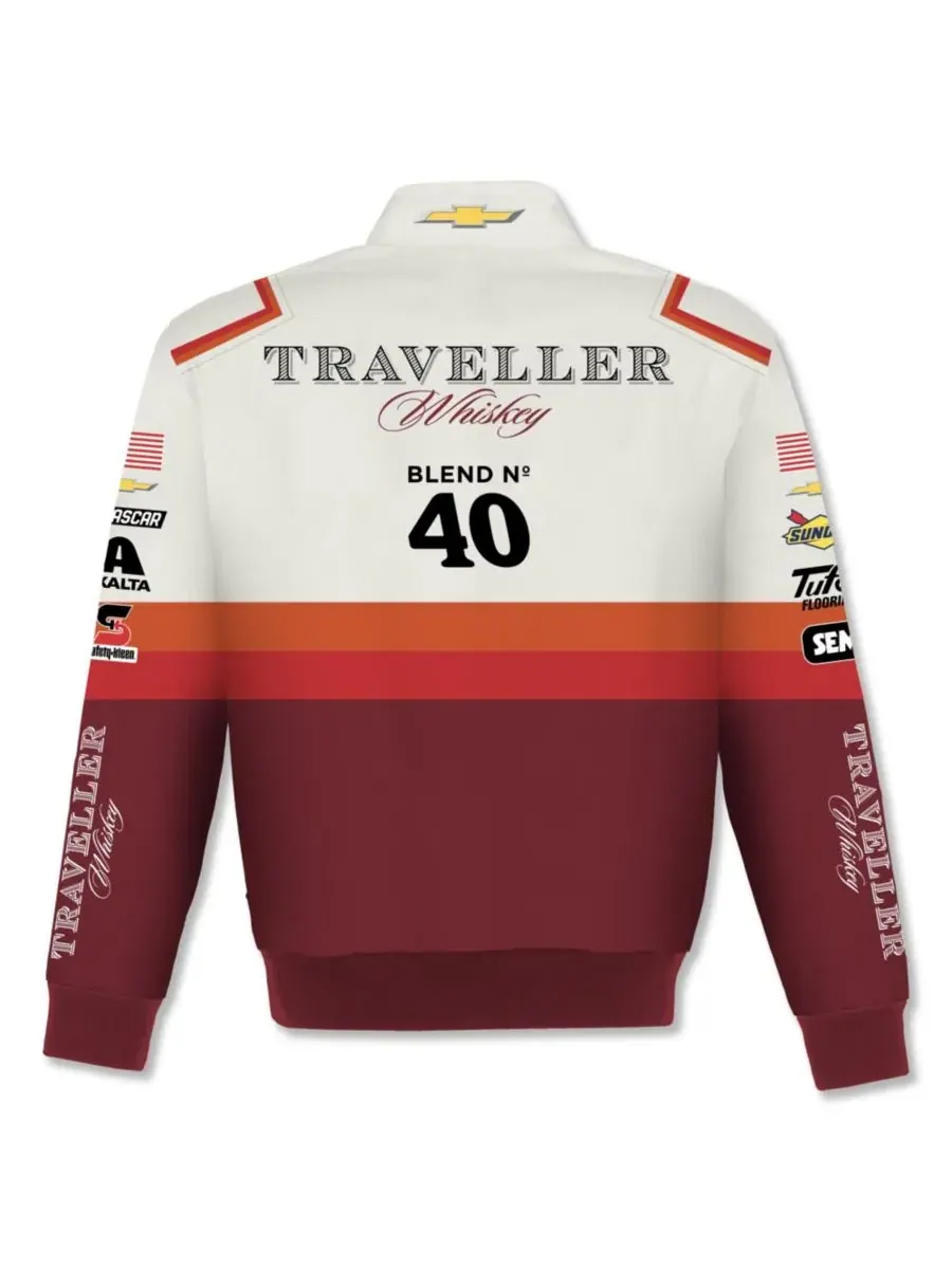 Мужская куртка-распашонка с принтом Traveller Whiskey JH Design — изображение 2 из 3, красный белый