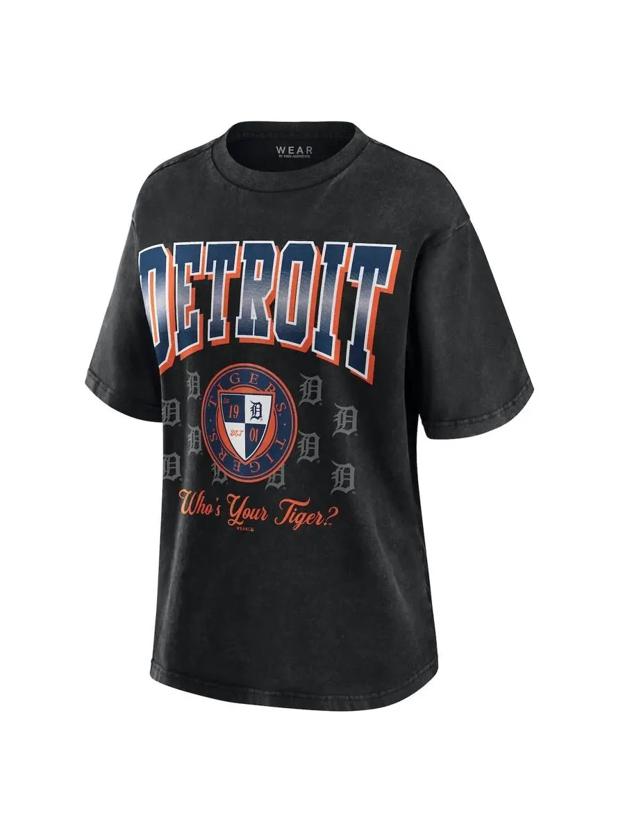 Футболка оверсайз с принтом Detroit Tigers WEAR by Erin Andrews — изображение 2 из 3, черный