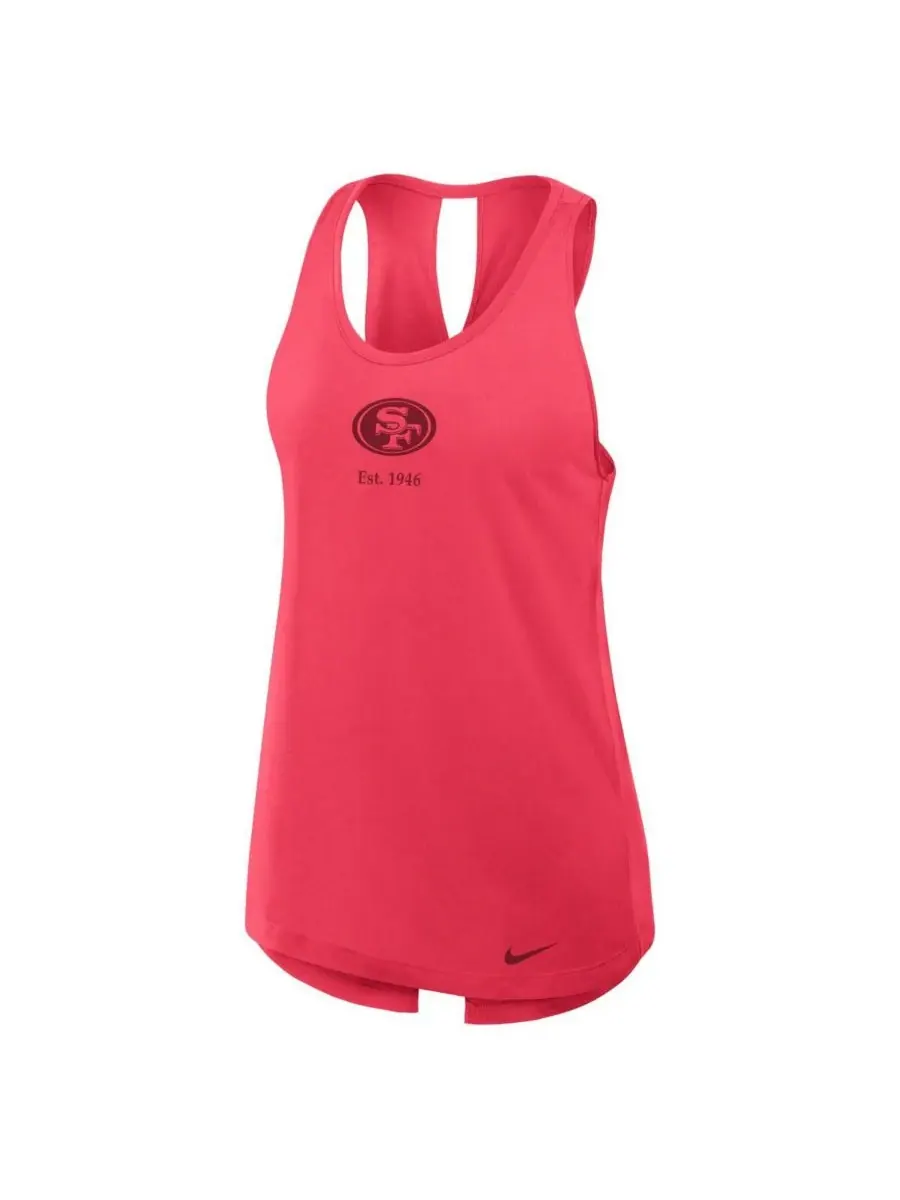 Женская алая майка San Francisco 49ers Glory Crisscross Performance Tank Top Nike — изображение 4 из 4, алый