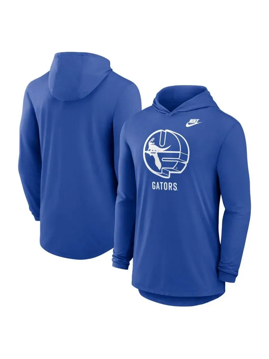 Мужская толстовка с длинными рукавами Royal Florida Gators Legacy Tri-Blend Dri-FIT Nike