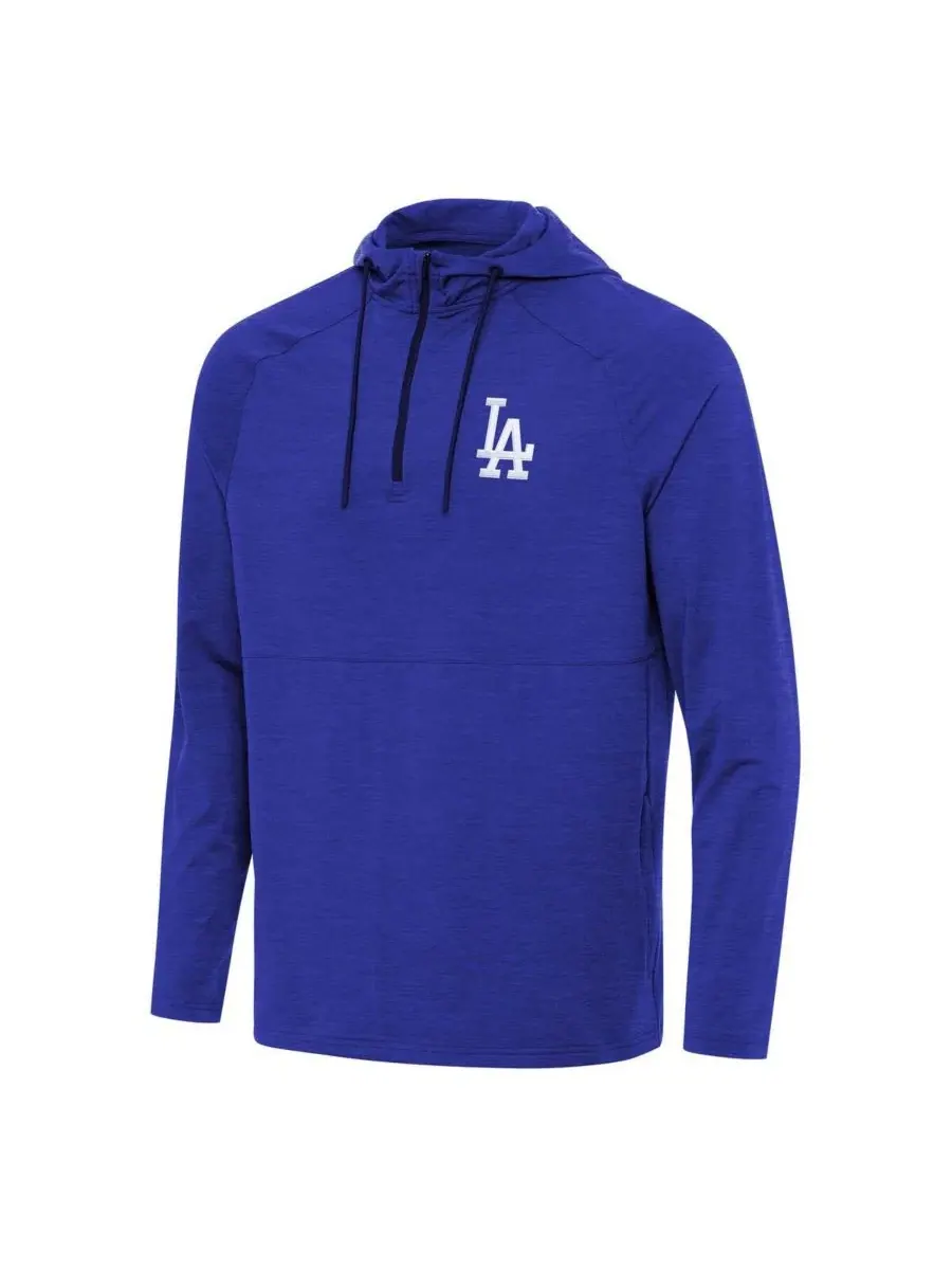 Худи с молнией и капюшоном, с вышивкой логотипа команды, Los Angeles Dodgers Spikes Antigua