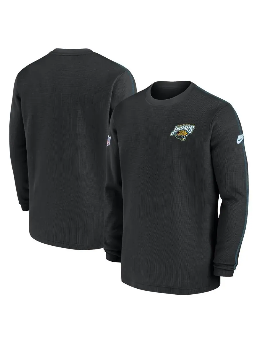 Nike Мужская черная футболка с длинным рукавом Jacksonville Jaguars Throwback Alternate Logo Coach