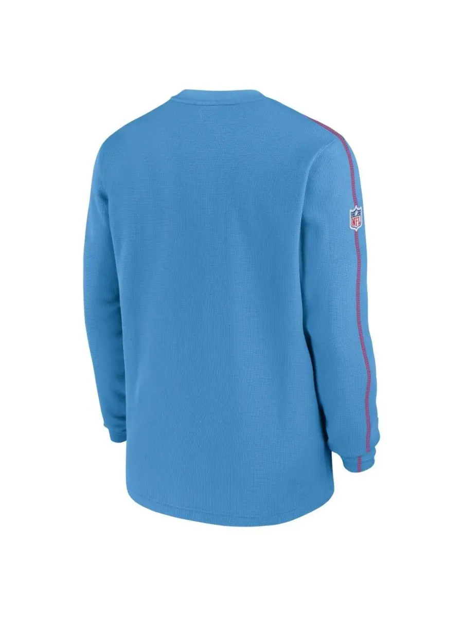 Nike Мужская светло-голубая футболка с длинным рукавом Tennessee Titans Oilers Throwback Alternate — изображение 2 из 3