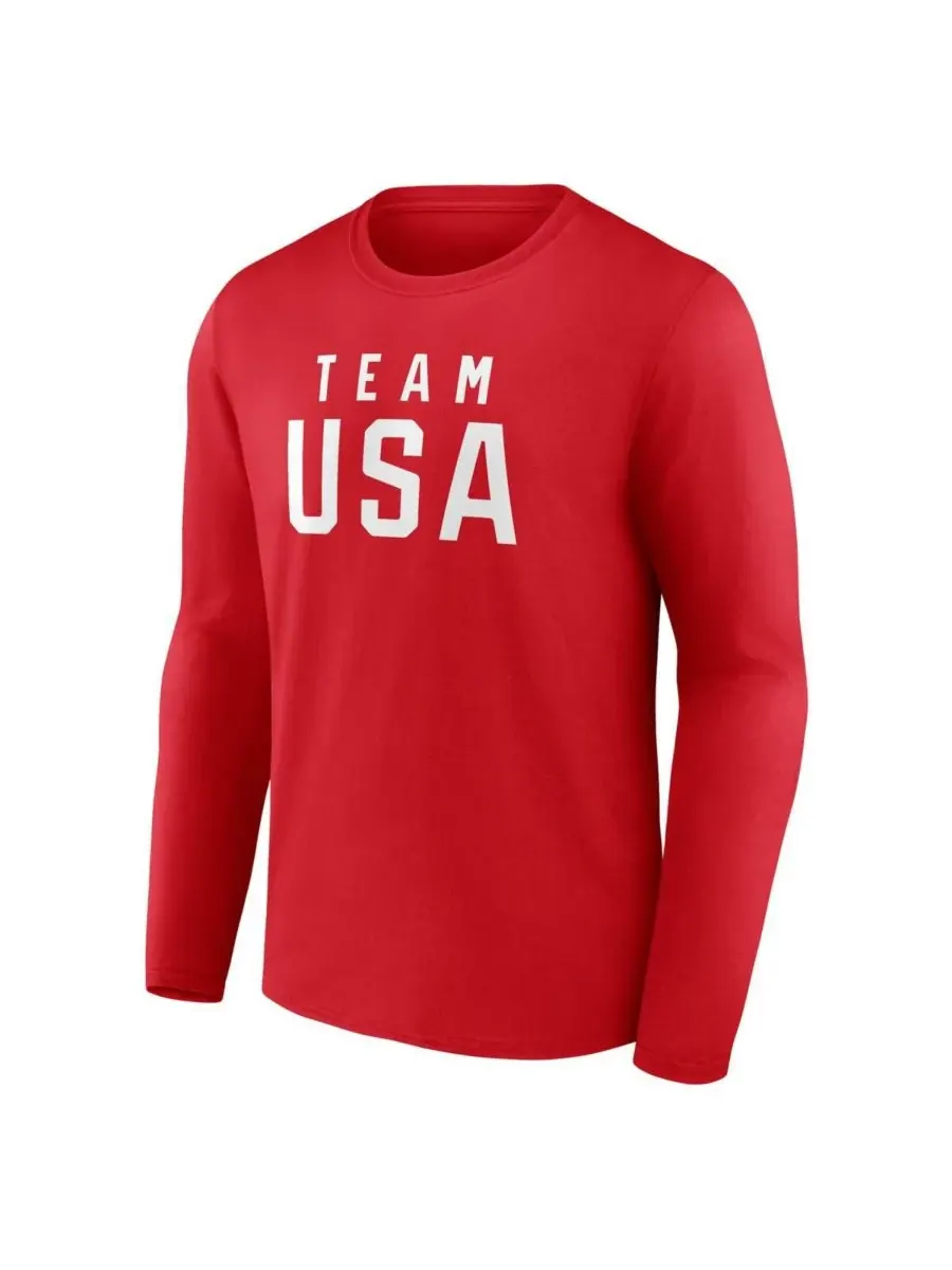 Fanatics Мужская красная футболка с длинным рукавом и надписью "Team USA" — изображение 2 из 3, красный