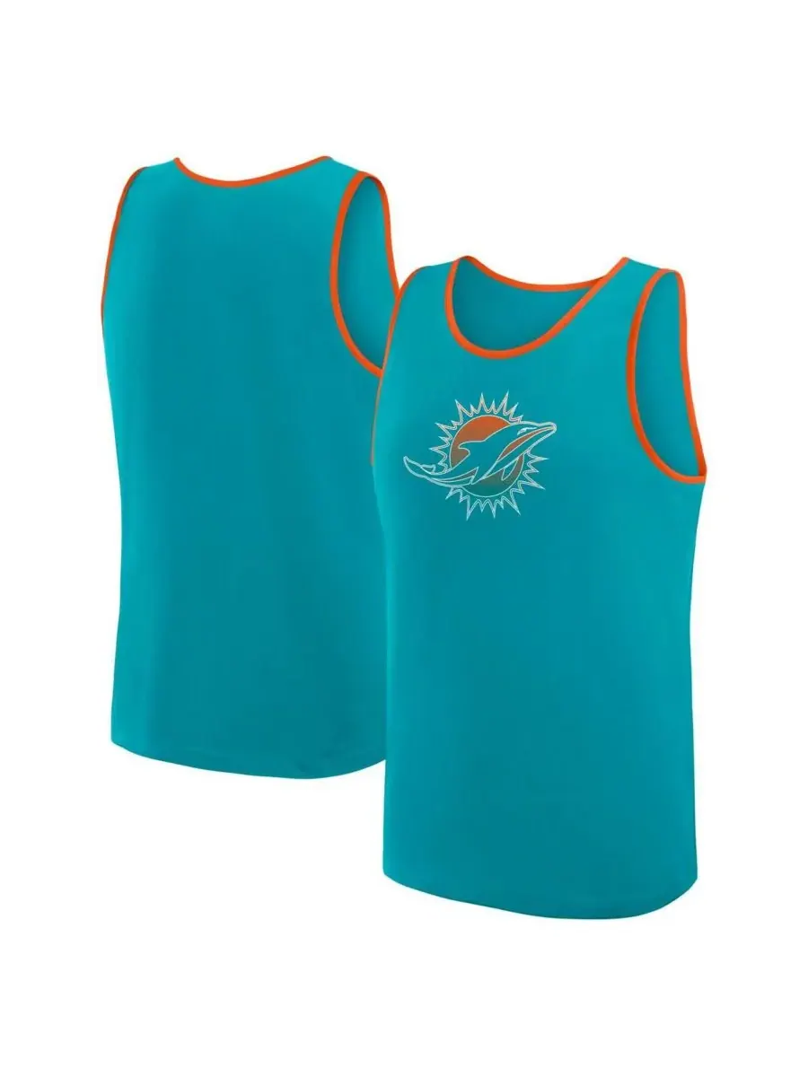 Мужская майка Aqua Miami Dolphins Unmatched Success Logo Athletic